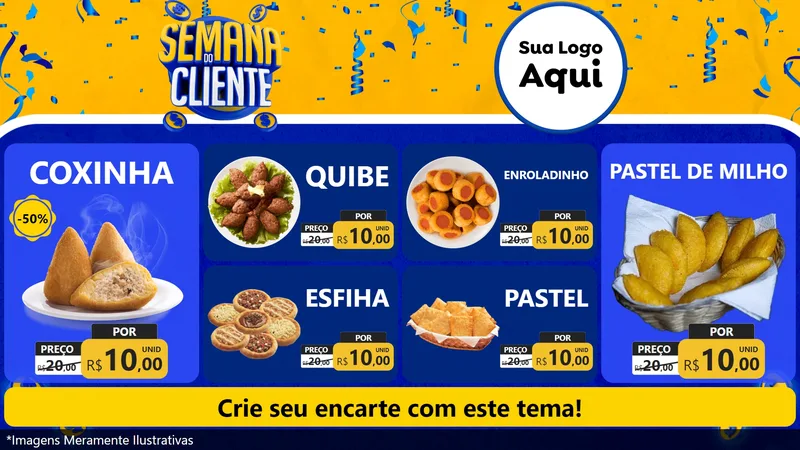 Modelo de TV para TV Horizontal com o tema Semana do Cliente para Salgadaria