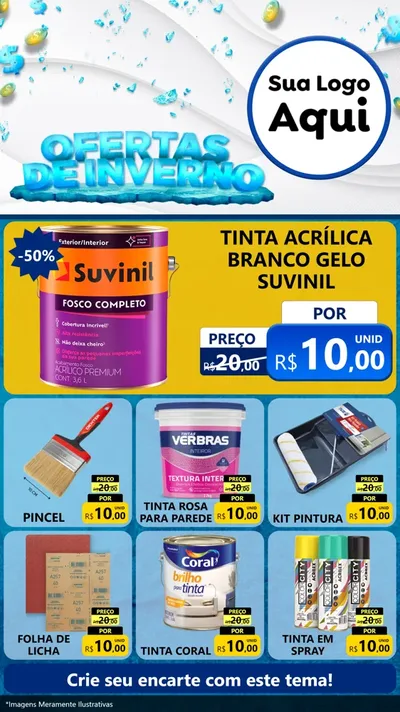 Modelo de Rede Social para Stories com o tema Ofertas de Inverno para Tintas e Ferramentas