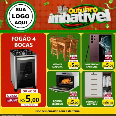 Modelo de Rede Social para Feed Facebook com o tema Outubro Imbatível para Móveis e Eletro