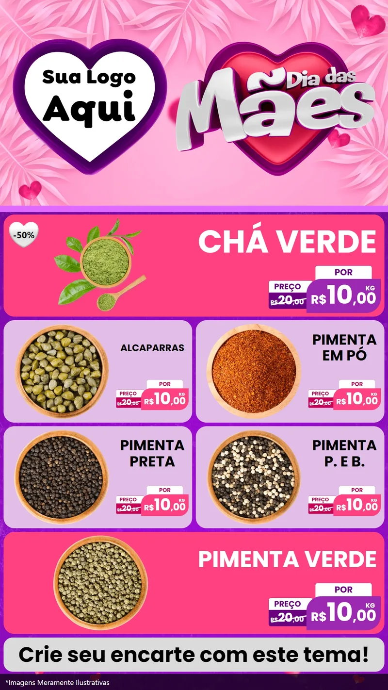 Modelo de TV para TV Vertical com o tema Dia das Mães para Produtos Naturais