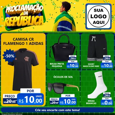 Modelo de Rede Social para Feed Facebook com o tema Proclamação da República para Roupas e acessórios