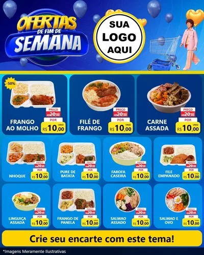 Modelo de Rede Social para Feed Instagram com o tema Ofertas de Fim de Semana para Restaurante
