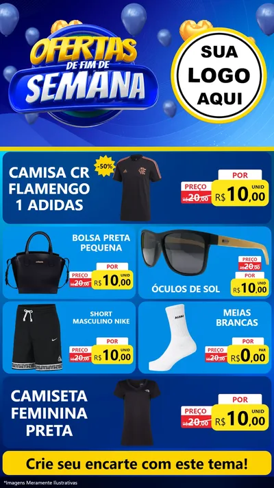 Modelo de TV para TV Vertical com o tema Ofertas de Fim de Semana para Roupas e acessórios