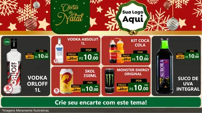 Modelo de TV para TV Horizontal com o tema Natal de Ofertas para Distribuidora de bebidas