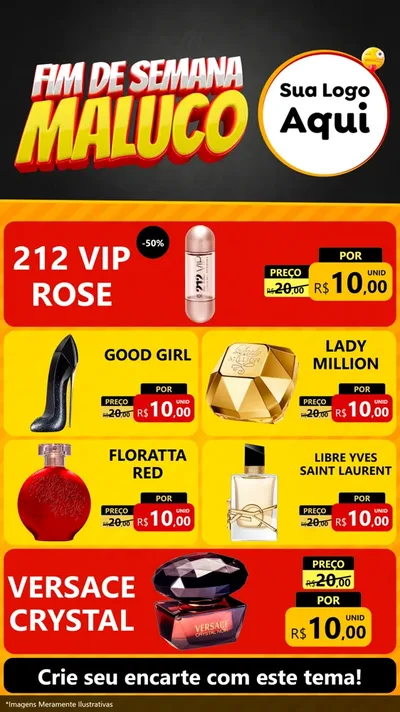 Modelo de TV para TV Vertical com o tema Final de Semana Maluco para Perfumes