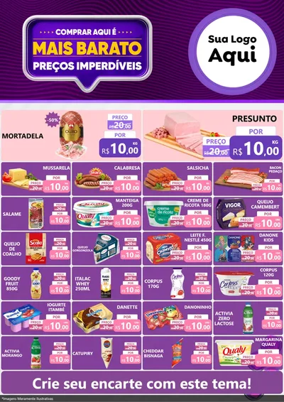 Modelo de Encarte para Encarte A4 Vertical com o tema Mais Barato para Frios e Laticínios