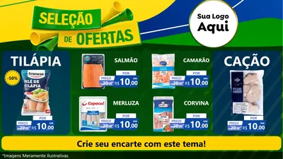 Modelo de TV para TV Horizontal com o tema Seleção de Ofertas - Copa para Peixaria