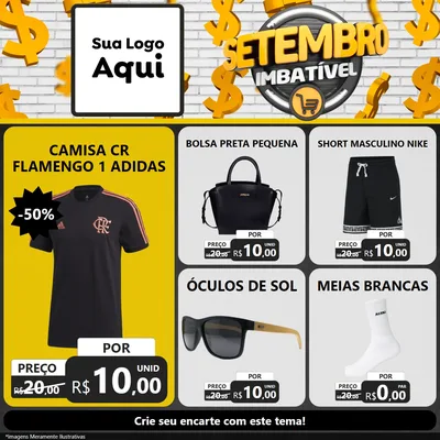 Modelo de Rede Social para Feed Facebook com o tema Setembro Imbatível para Roupas e acessórios