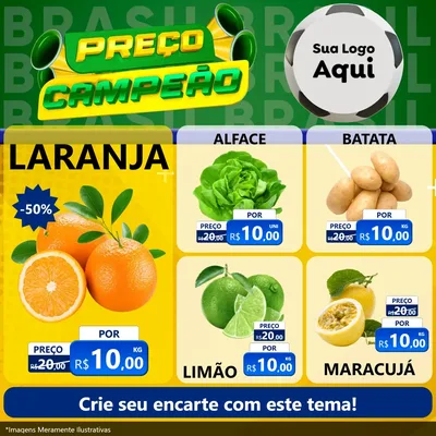 Modelo de Rede Social para Feed Facebook com o tema Preço Campeão - Copa para Hortifrúti