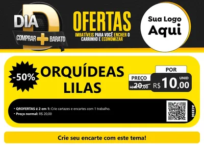 Modelo de Cartaz para Cartaz A4 Horizontal com o tema Dia D Mais Economia para Floricultura e jardim