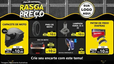 Modelo de TV para TV Horizontal com o tema Fim de Semana Rasga Preço para Moto peças