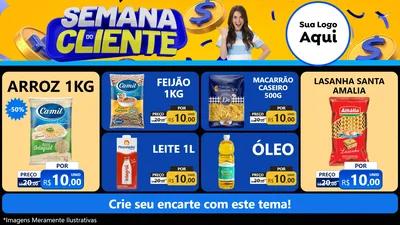 Modelo de TV para TV Horizontal com o tema Semana do Cliente para Supermercado