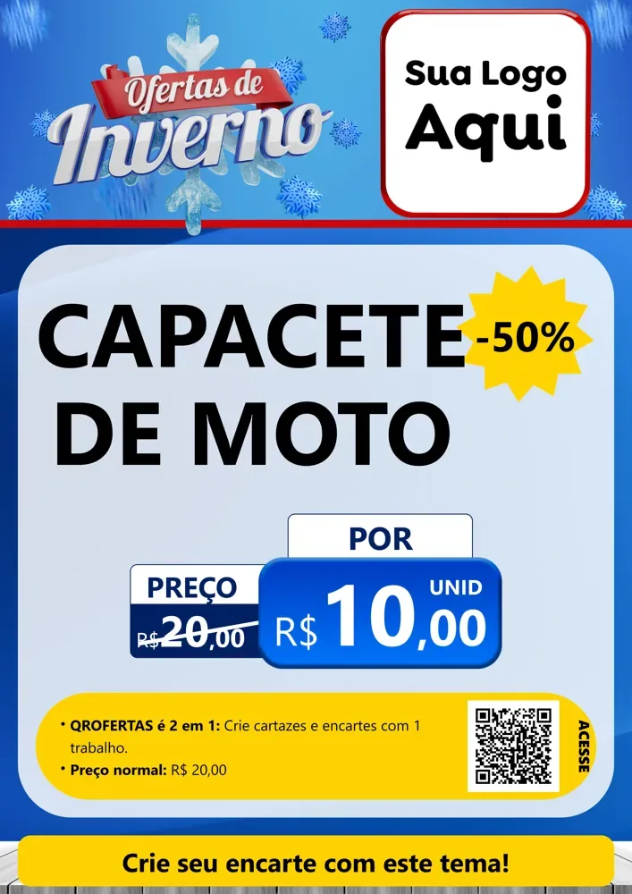 Modelo de Cartaz para Cartaz A4 Vertical com o tema Ofertas de Inverno para Moto peças