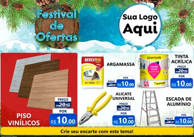 Modelo de Encarte para Encarte A4 Horizontal com o tema Festival de Ofertas - Inverno para Material para Construção