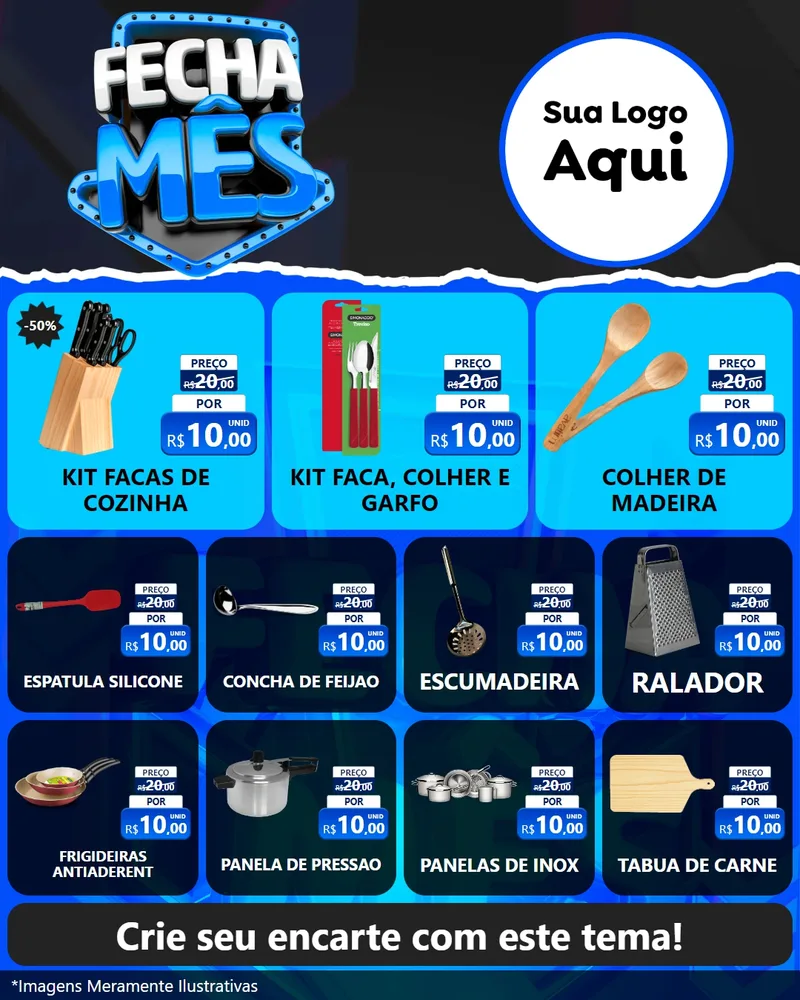 Modelo de Rede Social para Feed Instagram com o tema Fecha Mês para Utilidades Domésticas