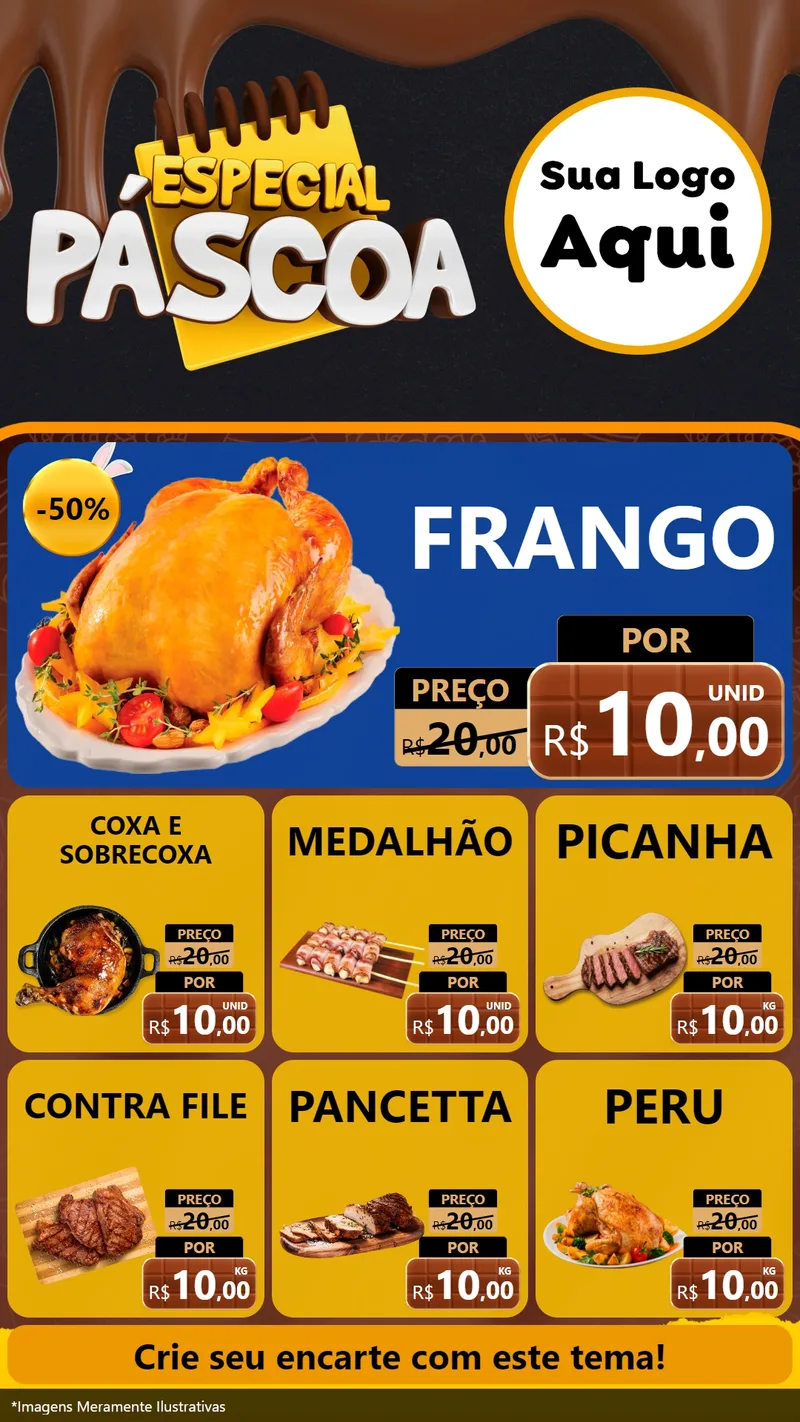 Modelo de Rede Social para Stories com o tema Especial Páscoa para Assados