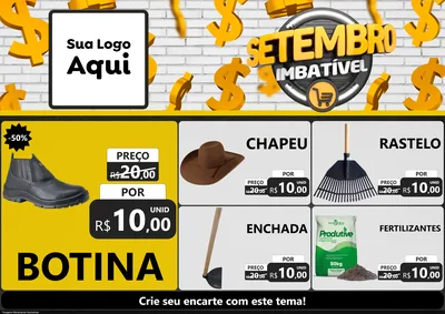 Modelo de Encarte para Encarte A4 Horizontal com o tema Setembro Imbatível para Agropecuária