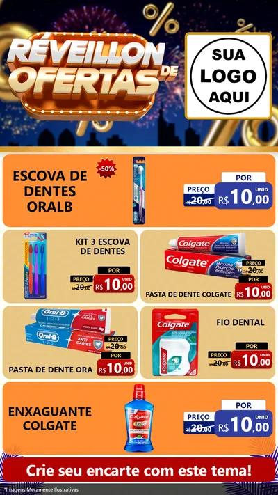 Modelo de TV para TV Vertical com o tema Réveillon de Ofertas para Higiene Pessoal