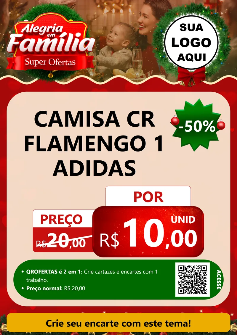 Modelo de Cartaz para Cartaz A4 Vertical com o tema Alegria Em Família - Super Ofertas para Roupas e acessórios