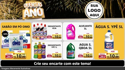 Modelo de TV para TV Horizontal com o tema Ofertas de Fim de Ano para Produtos de Limpeza