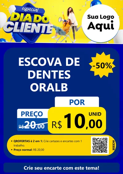Modelo de Cartaz para Cartaz A4 Vertical com o tema Especial Dia do Cliente para Higiene Pessoal