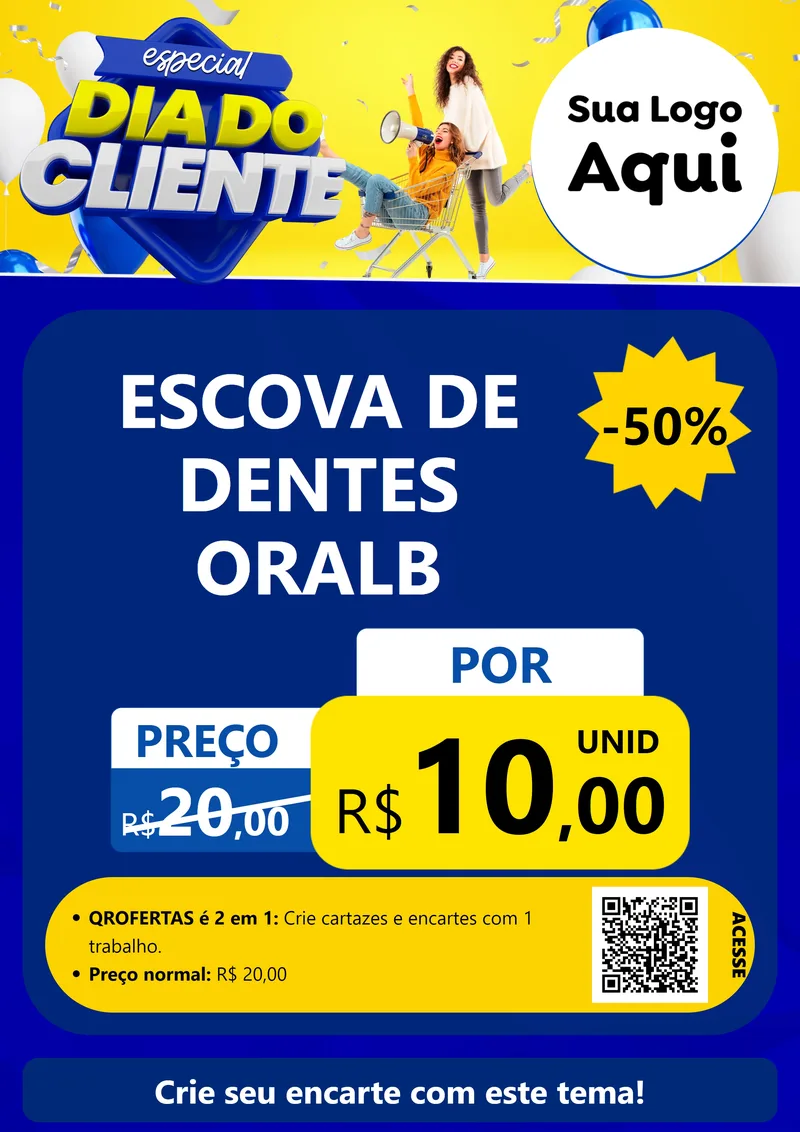 Modelo de Cartaz para Cartaz A4 Vertical com o tema Especial Dia do Cliente para Higiene Pessoal