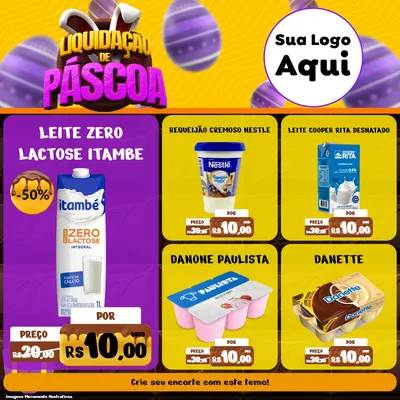 Modelo de Rede Social para Feed Facebook com o tema Liquidação de Páscoa para Frios e Laticínios