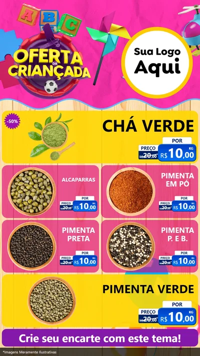 Modelo de TV para TV Vertical com o tema Oferta da Criançada para Produtos Naturais