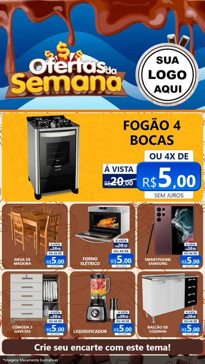 Modelo de Rede Social para Stories com o tema Ofertas da Semana - Páscoa para Móveis e Eletro