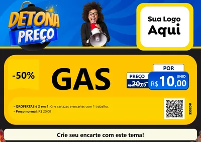 Modelo de Cartaz para Cartaz A4 Horizontal com o tema Detona Preços para Água e gás