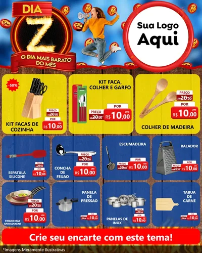 Modelo de Rede Social para Feed Instagram com o tema Dia Z - O Dia Mais Barato Do Mês para Utilidades Domésticas