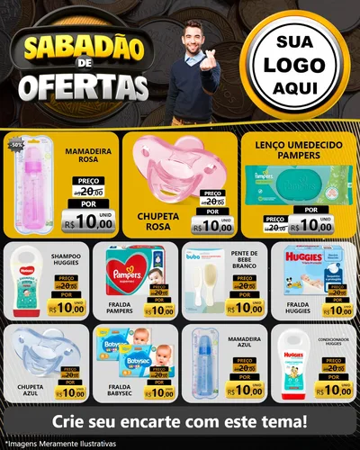 Modelo de Rede Social para Feed Instagram com o tema Sabadão de Ofertas para Bebês