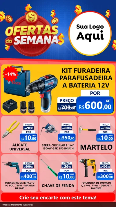 Modelo de Rede Social para Stories com o tema Ofertas Da Semana para Maquinas e Ferramentas