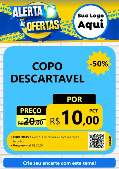 Modelo de Cartaz para Cartaz A4 Vertical com o tema Alerta de Ofertas para Embalagens