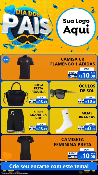 Modelo de TV para TV Vertical com o tema Dia dos Pais para Roupas e acessórios
