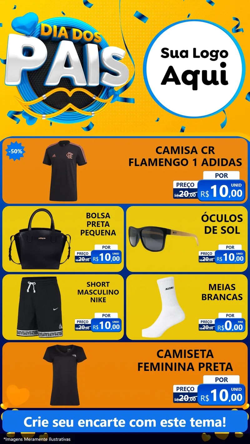 Modelo de TV para TV Vertical com o tema Dia dos Pais para Roupas e acessórios