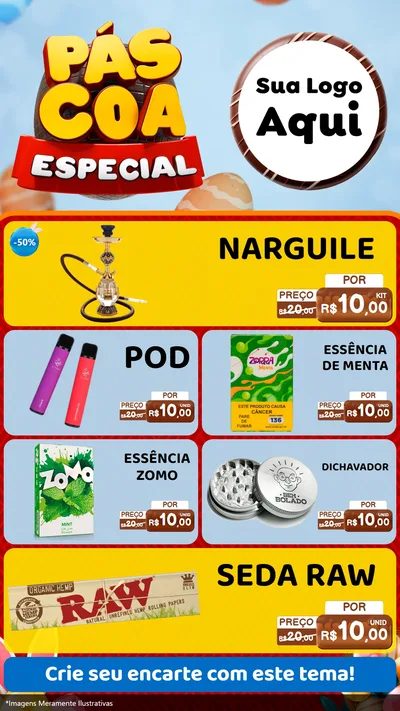 Modelo de TV para TV Vertical com o tema Páscoa Especial para Tabacaria