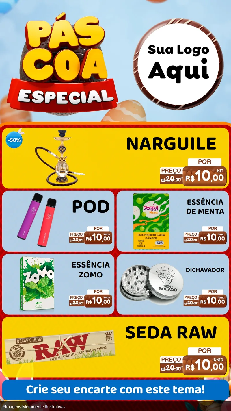 Modelo de TV para TV Vertical com o tema Páscoa Especial para Tabacaria
