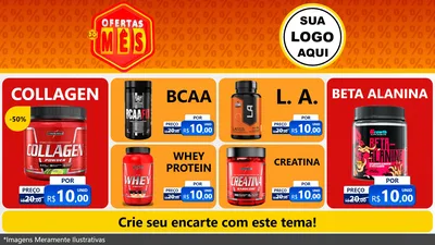 Modelo de TV para TV Horizontal com o tema Ofertas do Mês para Suplementos alimentares