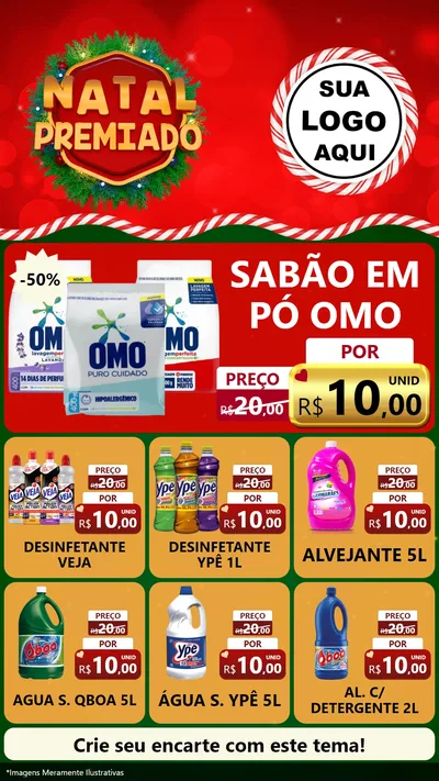 Modelo de Rede Social para Stories com o tema Natal Premiado para Produtos de Limpeza