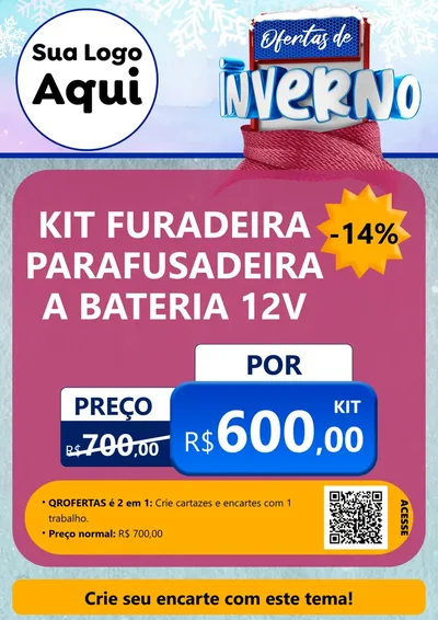Modelo de Cartaz para Cartaz A4 Vertical com o tema Ofertas de Inverno para Maquinas e Ferramentas