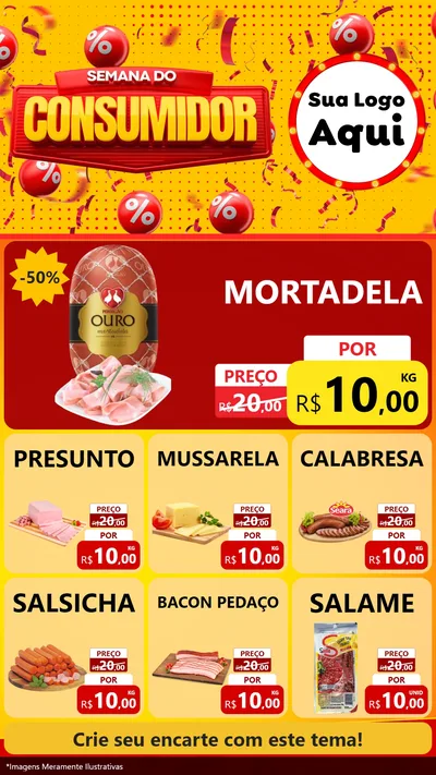 Modelo de Rede Social para Stories com o tema Semana do Consumidor para Frios e Laticínios