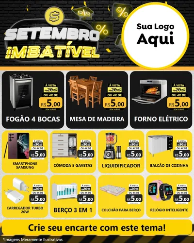 Modelo de Rede Social para Feed Instagram com o tema Setembro Imbatível para Móveis e Eletro