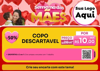 Modelo de Cartaz para Cartaz A4 Horizontal com o tema Semana Das Mães para Embalagens