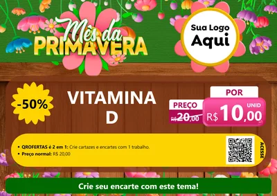 Modelo de Cartaz para Cartaz A4 Horizontal com o tema Mês da Primavera para Farmácia