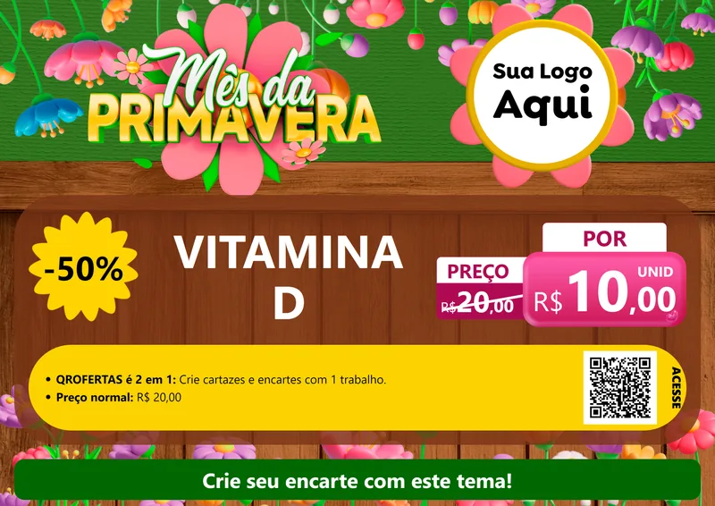 Modelo de Cartaz para Cartaz A4 Horizontal com o tema Mês da Primavera para Farmácia