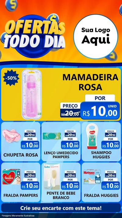 Modelo de Rede Social para Stories com o tema Ofertas Todo Dia para Bebês