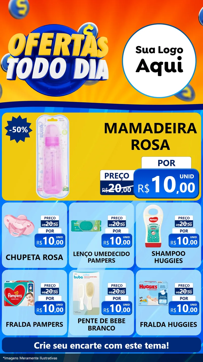 Modelo de Rede Social para Stories com o tema Ofertas Todo Dia para Bebês