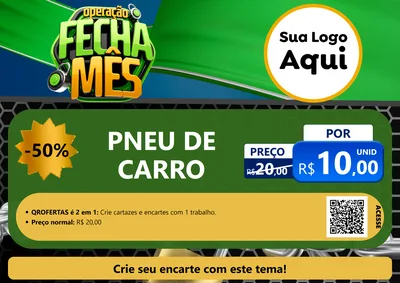 Modelo de Cartaz para Cartaz A4 Horizontal com o tema Operação Fecha Mês para Auto peças