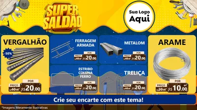 Modelo de TV para TV Horizontal com o tema Super Saldão para Ferragens